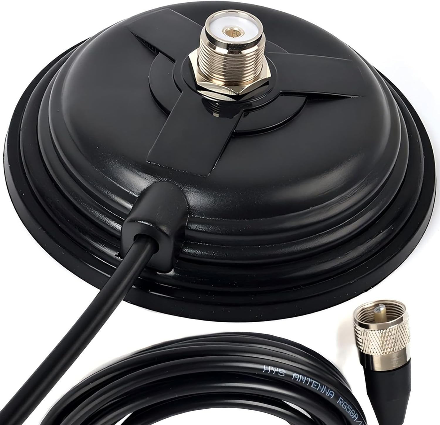 SO-239 Magnet Mount Style W/5M(16.4ft) RG58 Coaxial Cable PL-259 | 30.8 lbs Pull Strength Magnetic Base For
