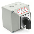 63A 660V 2 Pole Rotary Changeover Switch with Outer Box, 3 Position ON-Off-ON, 2NO 2NC 8 Terminals Universal Selector Switch for Motor Control, Electric Power Control