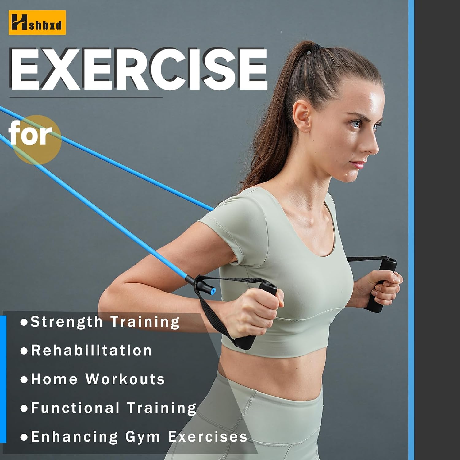 Resistance Bands with Handles for Working Out Women and Men, Exercise Bands with Door Anchor, Stretch Bands for Home