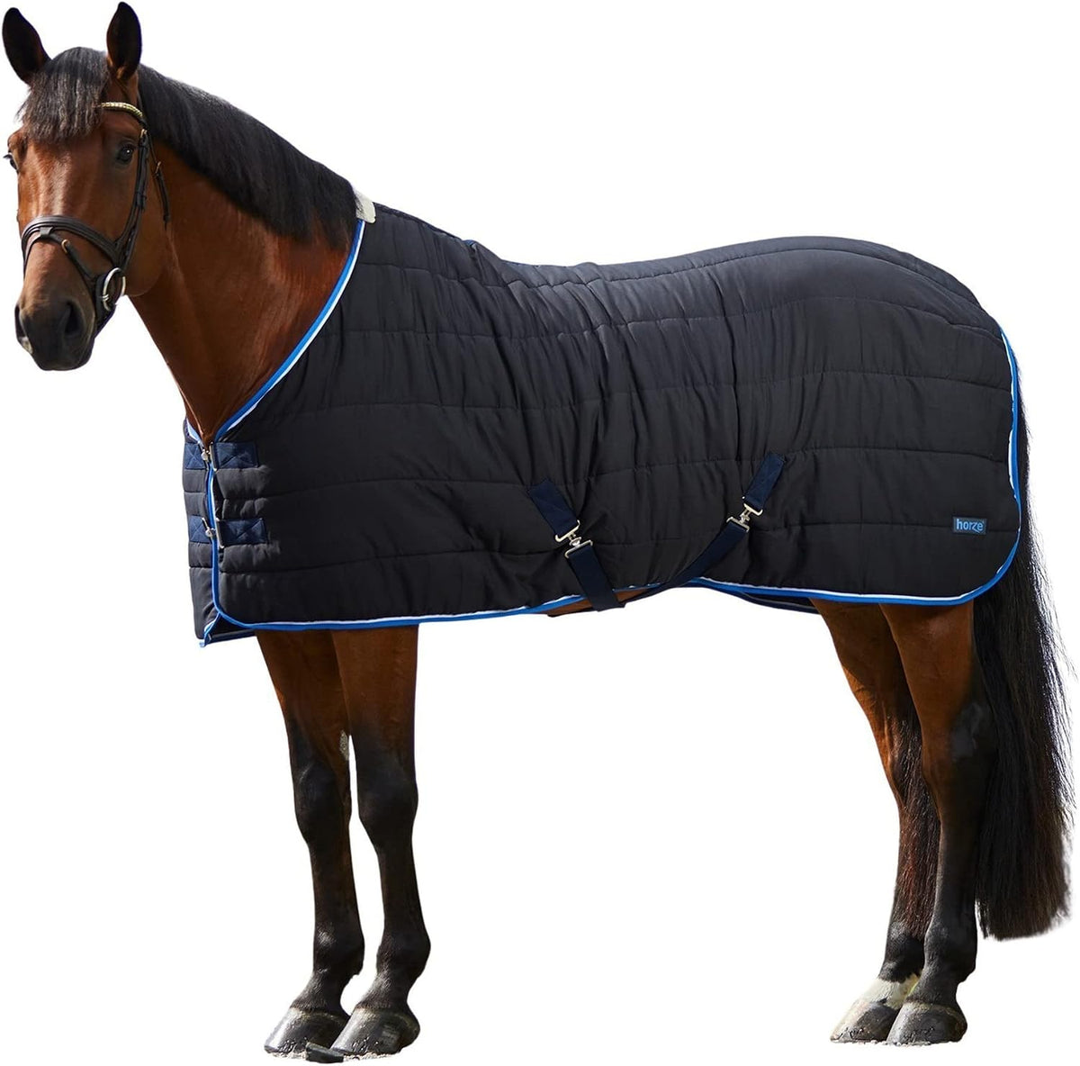 Glasgow Anti-Slip Stable Horse Blanket (100g Fill) - Dark Blue - 78 in