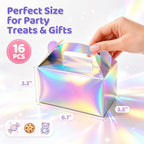 16PCS Iridescent Gable Favor Boxes, 6.1 X 3.3 X 3.5 inches