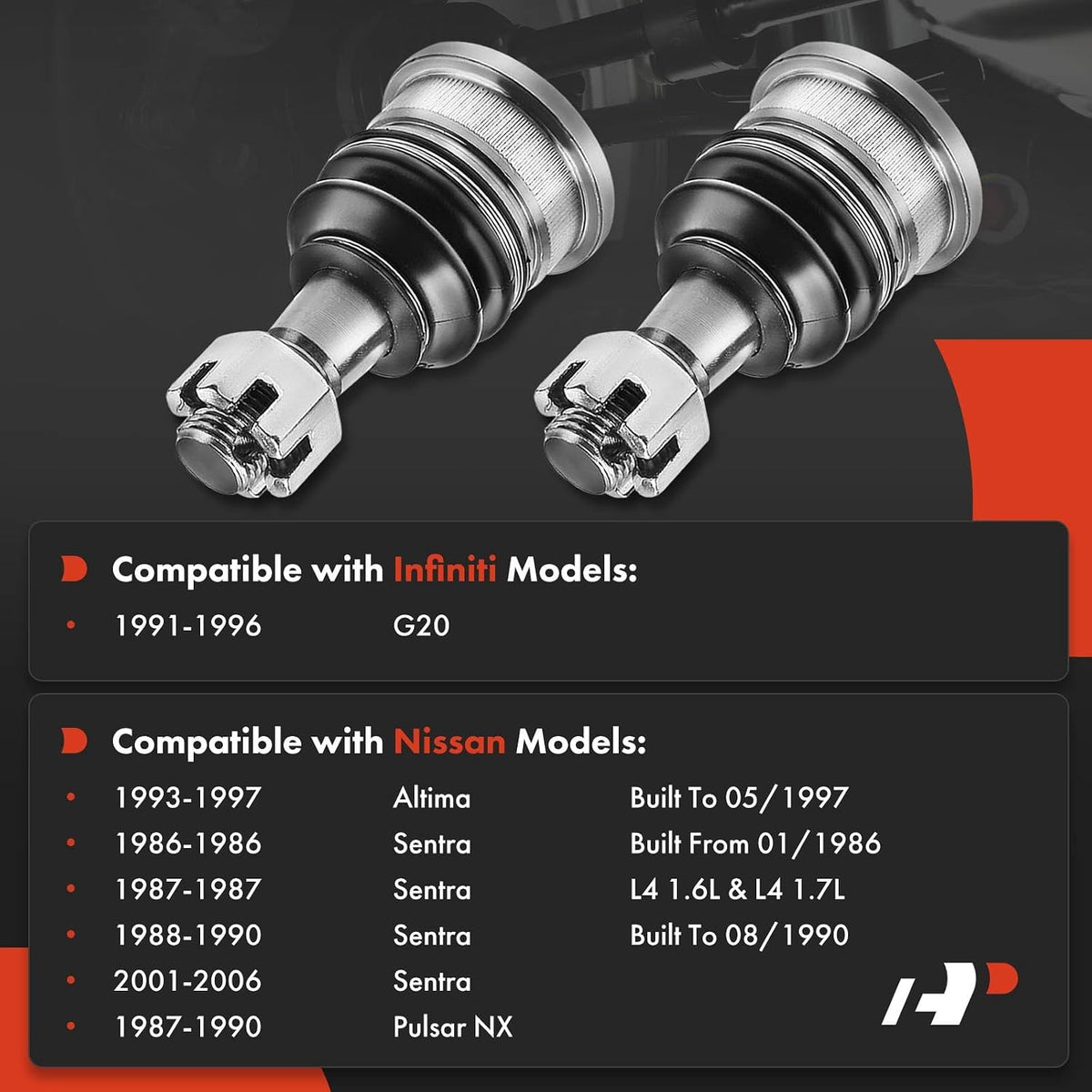 A-Premium 2 x Front Lower Ball Joints, Compatible with Nissan & Infiniti