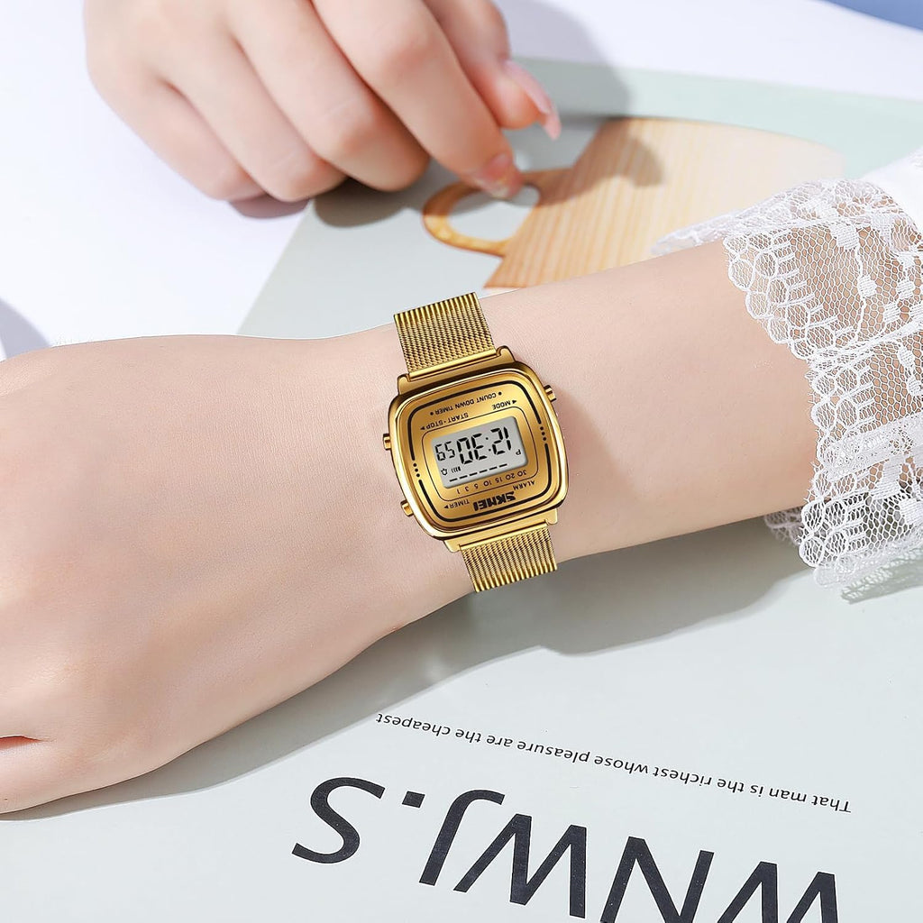 Women's Quartz Watches Ultra-Thin Gorgeous Simple Petite Wrist Watches Small Dial Mesh Steel Bracelet