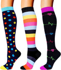 3 Pairs Compression Socks for Women Men 20-30mmhg Knee High Stocking for Sports Running Travel Nurses