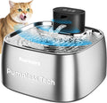 Pumpless Cat Water Fountain Stainless Steel 108oz/3.2L, 3 Modes