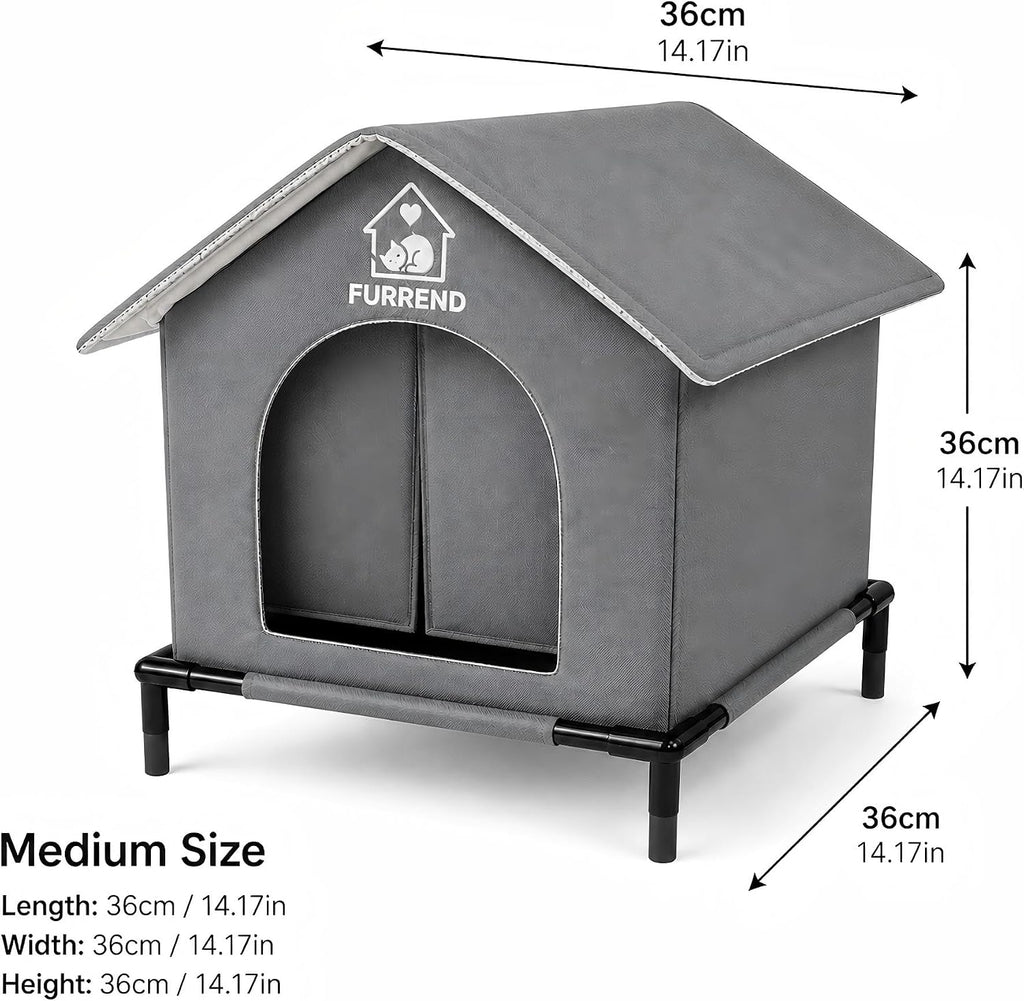 Space Capsule Outdoor Pet House for Cats Small Dogs, Waterproof Insulated Shelter with Clear Window, All Season
