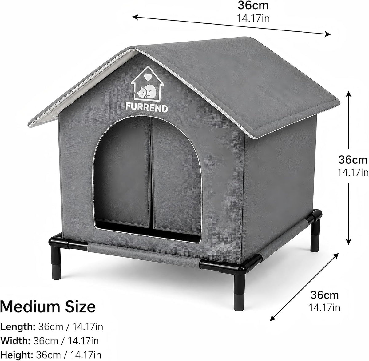 Space Capsule Outdoor Pet House for Cats Small Dogs, Waterproof Insulated Shelter with Clear Window, All Season