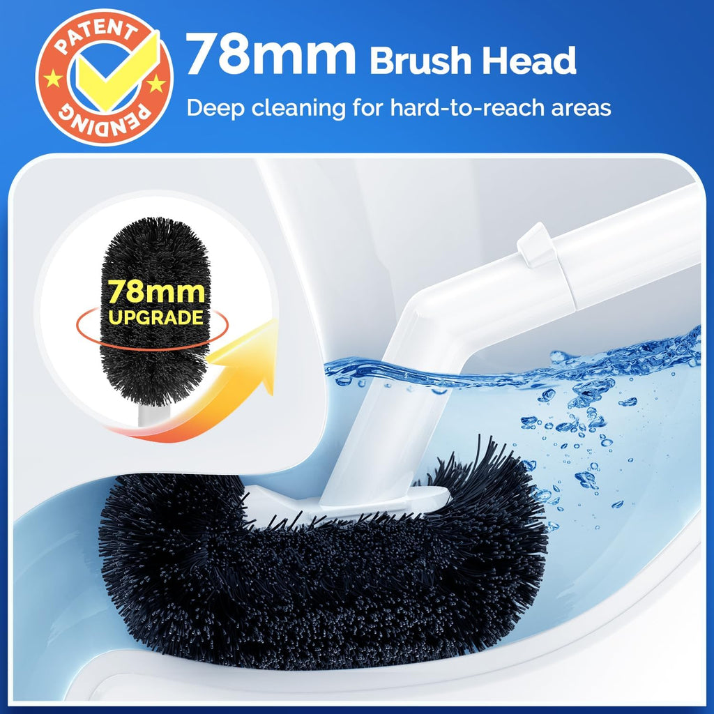 Toilet Plunger Bowl Brush Combo：Curved Bristles Design | Deep Cleaning Under Rim, Heavy Duty Rubber for Unclog