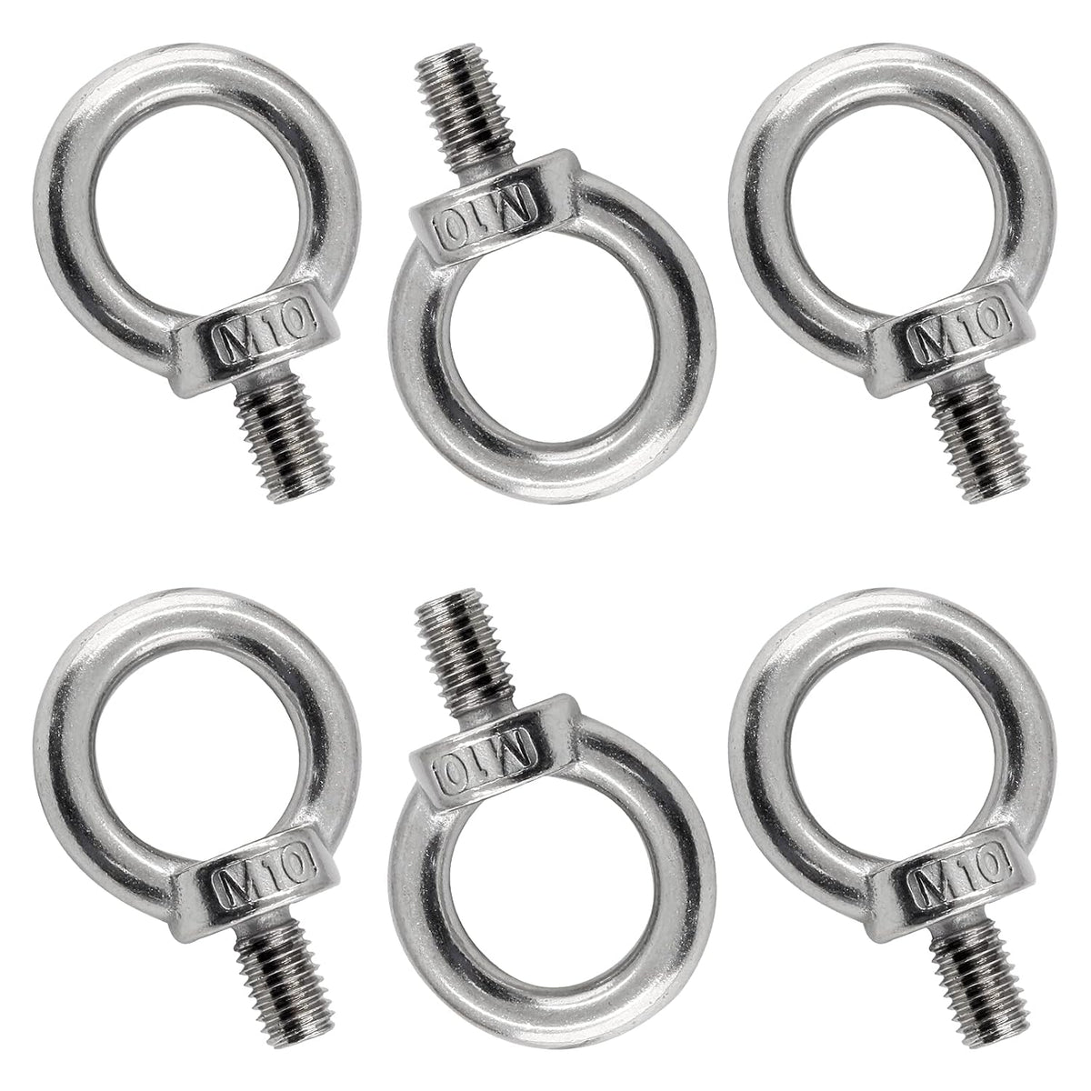 Bonsicoky M10 Lifting Eye Bolts, 6Pcs