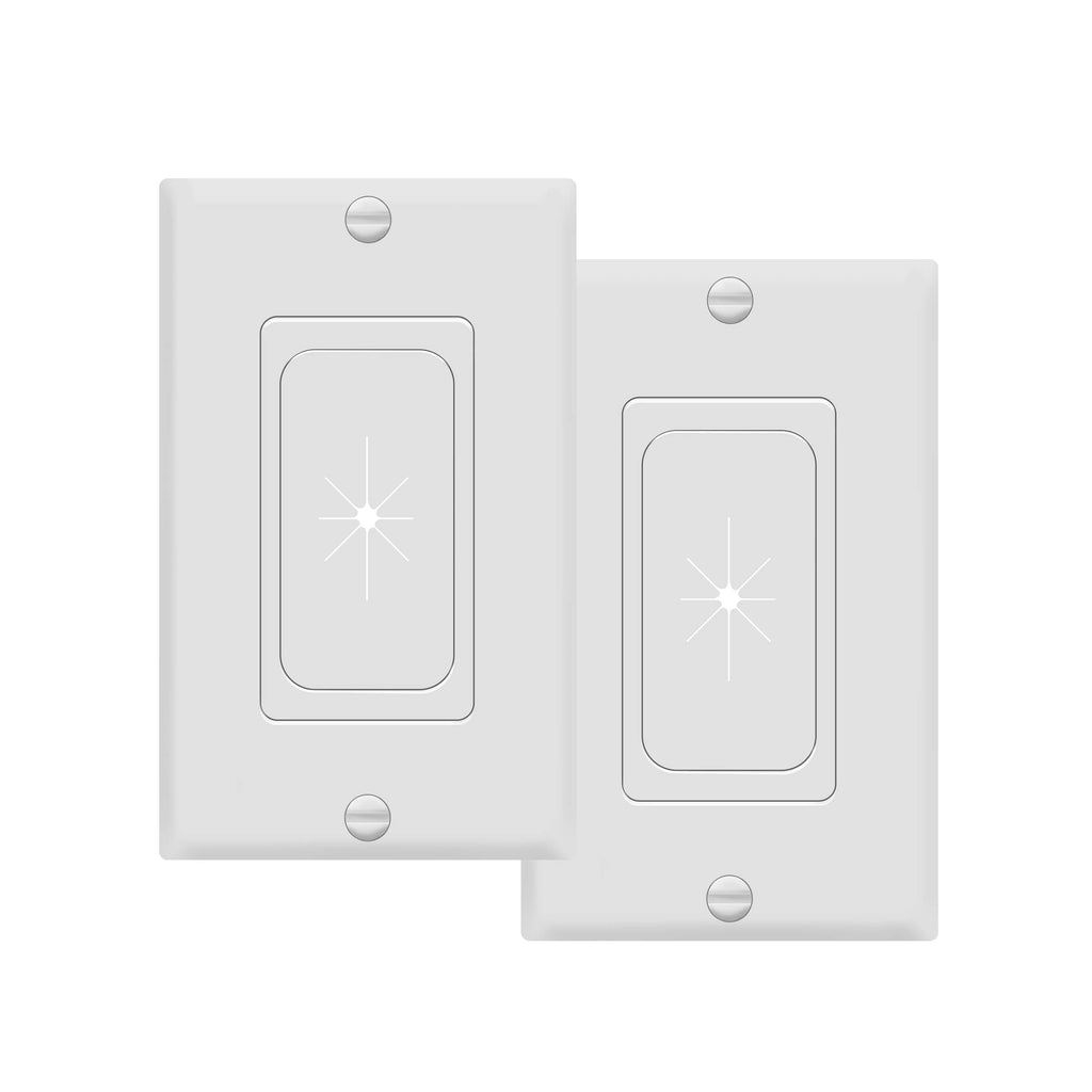 TOPGREENER 1-Gang Flexible Rubber Cable Pass-Through Wall Plate, 2-Pack