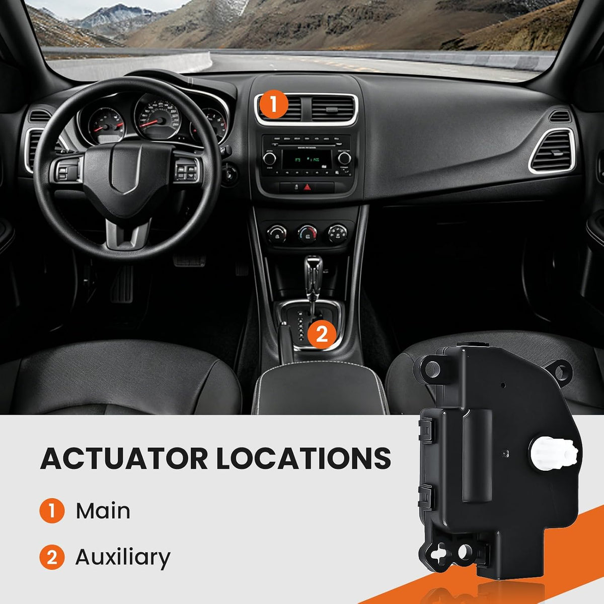 Blend Door Actuator 604-029 Compatible with 2011-2014 Chrysler 200 2009-2020 Dodge Journey 2010-2017 Jeep Patriot Wrangler 2014-2023 Ram promaster 1500 Replaces 68018109AA Main