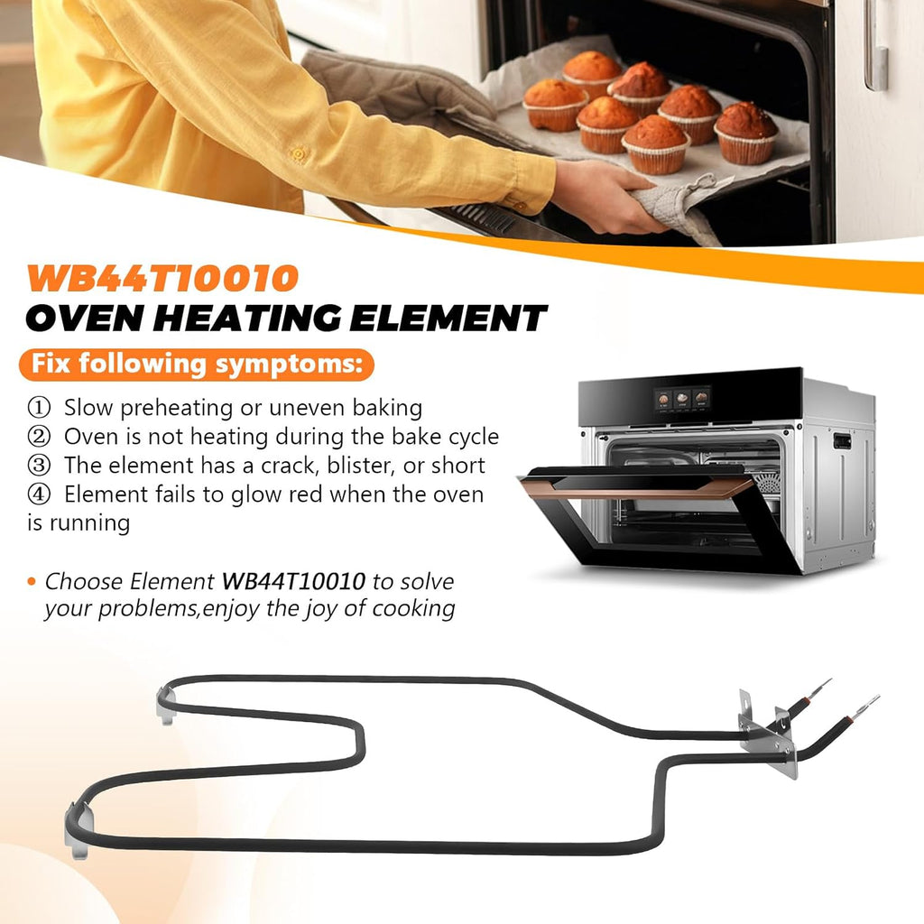 WB44T10010 Range Oven Bake Element by Blutoget-Fit for GE Spectra Oven Element Ken 911 Oven Bottom Heating Element 91195291990 JBS55WK2WW JBP62DM2BB JBP67BH1WH JBP64WB4WW Replaces 770549 AP2030996