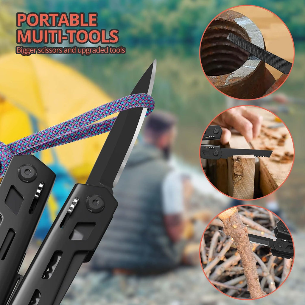 Multitool 17-in-1 Stainless Steel Multi Tool with Pocket Knife Needle Nose Pliers Bottle Opener Screwdriver