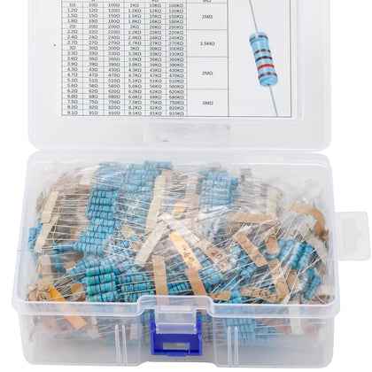 130 Values 650PCS Resistor Kit 2W 1% Metal Film Resistors 1 Ohm-3M Ohm Assortment Kit for DIY Projects and Experiments
