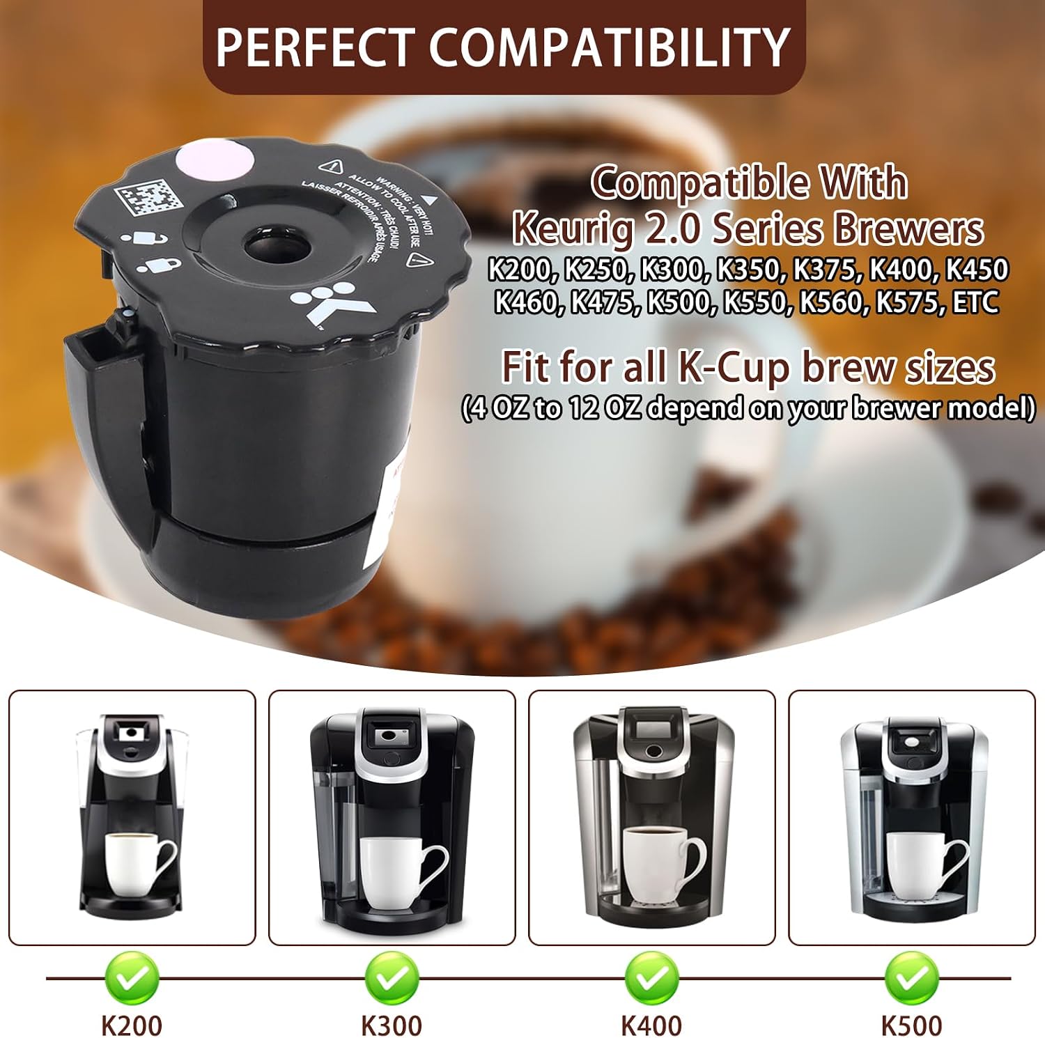 K250 Reusable Coffee Filter Compatible with Keurigg My K-Cup 2.0 1.0 | 3 Pack Refillable Ground Coffee Filter Fits