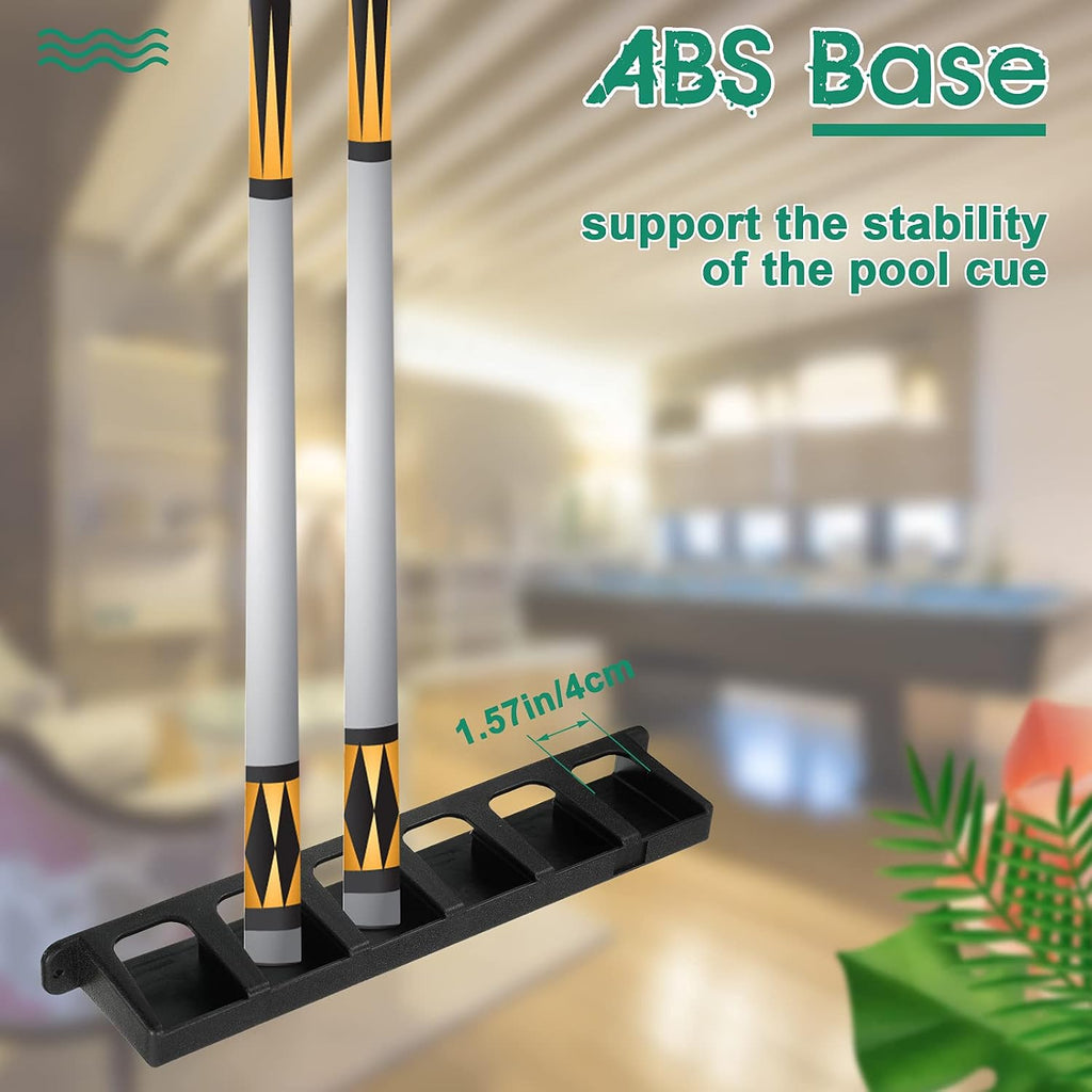 2 Pieces Pool Stick Holder Pool Cue Rack for 6 Cue Wall Mounted Table Stick, Balls Billiard Table Accessories for