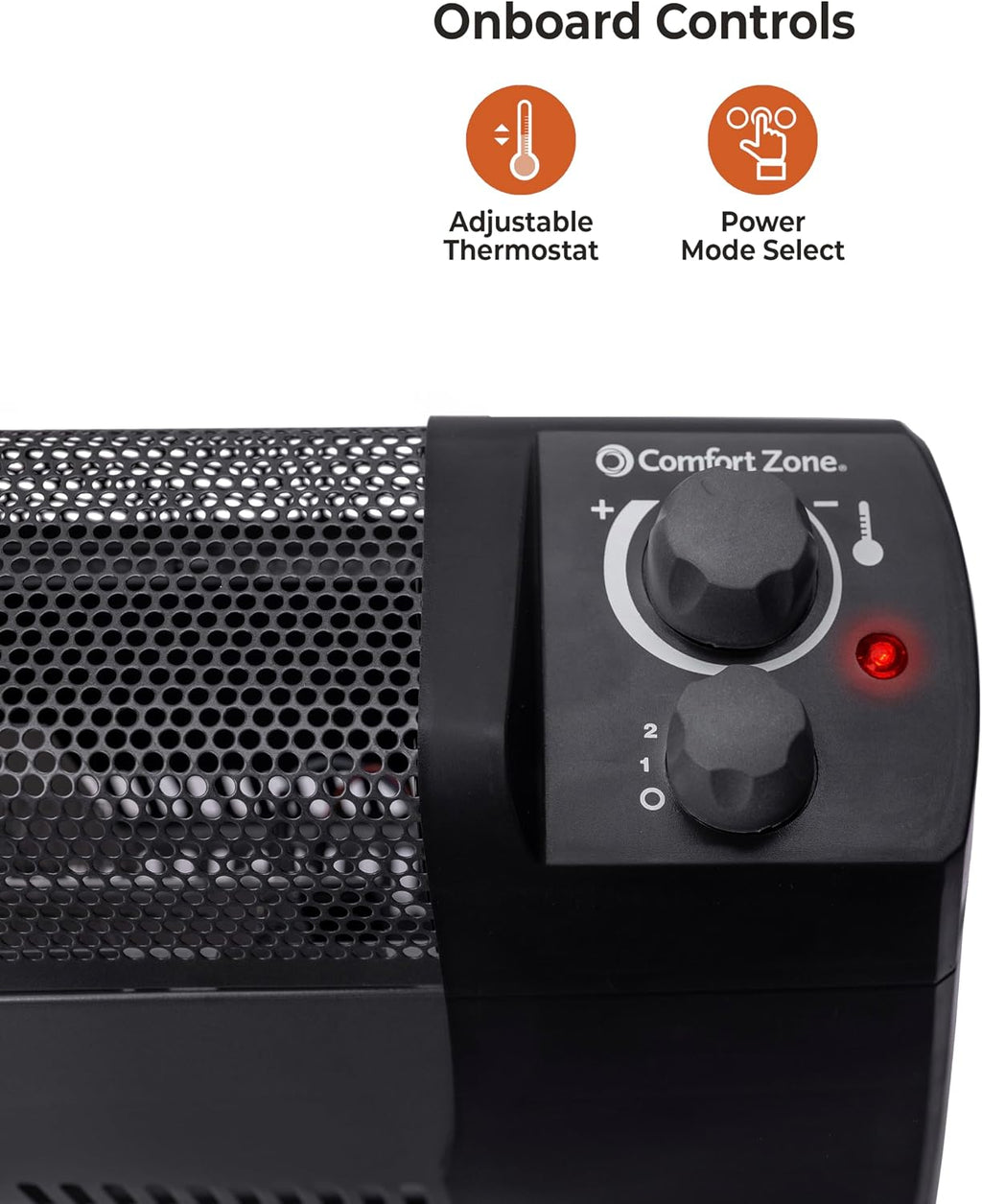 Comfort Zone Convection Baseboard Space Heater with Manual Thermostat | Convection baseboard heater with 2 heat