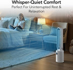 40" Bladeless Tower Fan for Bedroom with Remote Control, 9H Timer, Wide Area Oscillation, Push Button Digital