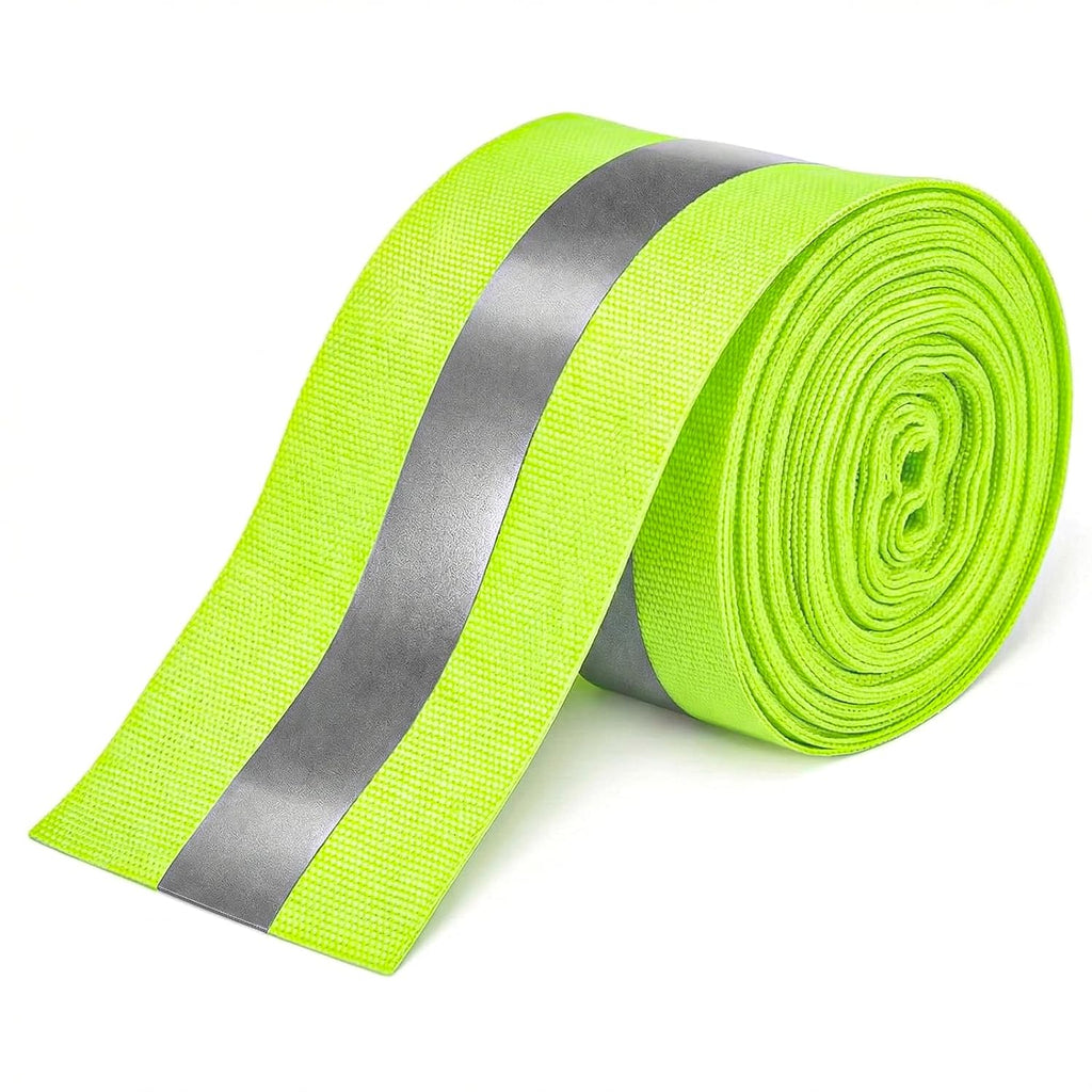 Reflective Tape Strip Sew On 2'' x 33ft High Visibility Fluorescent Tape with 2 cm Width Silver Reflective Ribbon