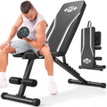 Foldable Weight Bench, ASTM-Certified 660 LBS Adjustable Workout Bench with 8 Backrest Angles, 17/20 Inch Wide Base