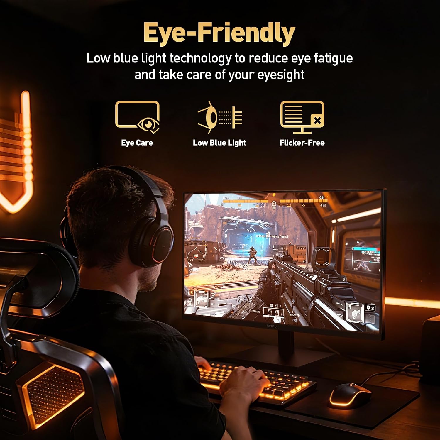 24 Inch Gaming Monitor 144Hz Full HD 1920 x 1080p IPS Ultra-Slim Display with HDMI VGA, Adaptive Sync, 99% SRGB, VESA