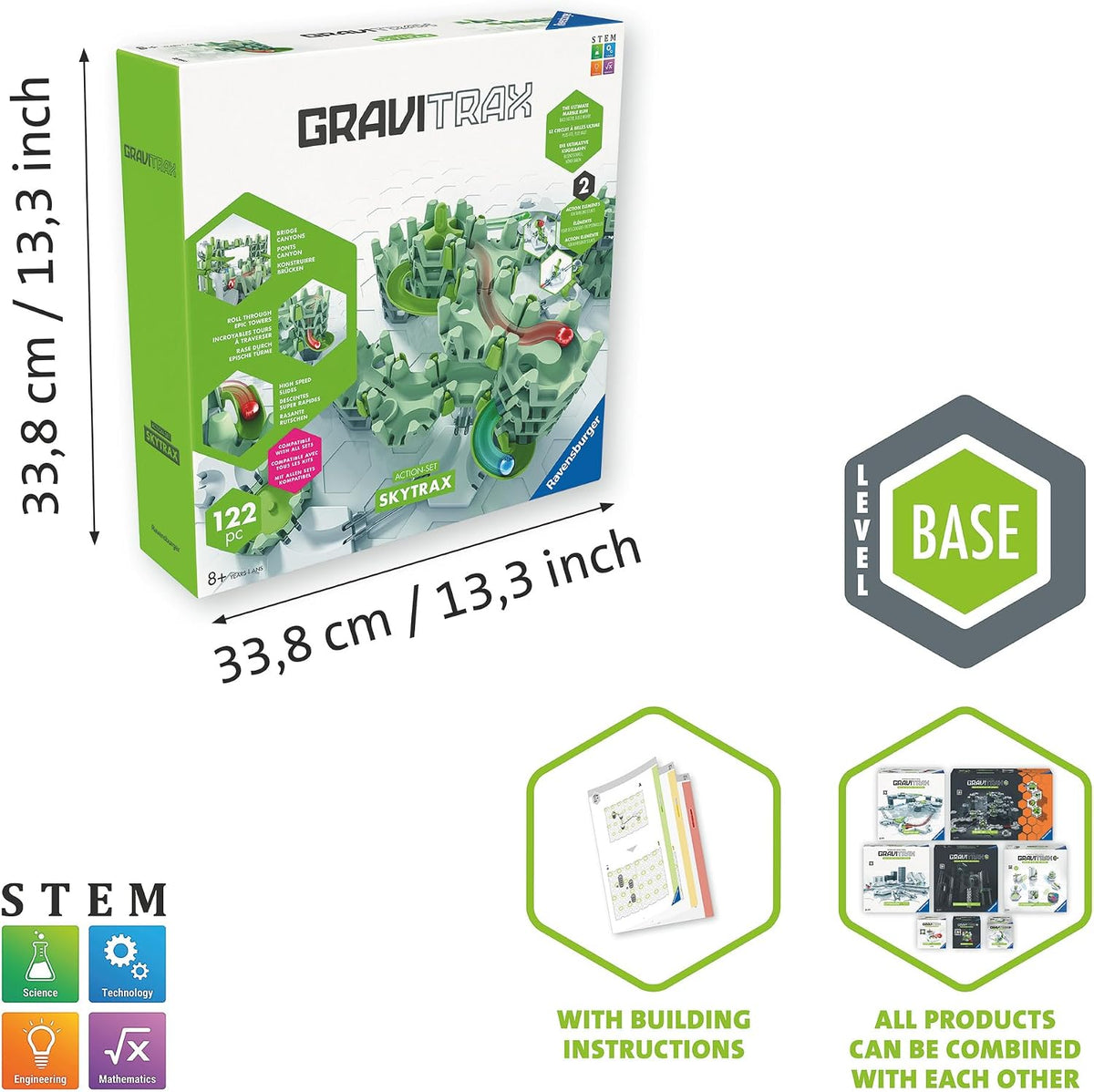 GraviTrax Action Set Skytrax | Innovative Marble Run System and Features | Marble Run and Construction Toy for Ages