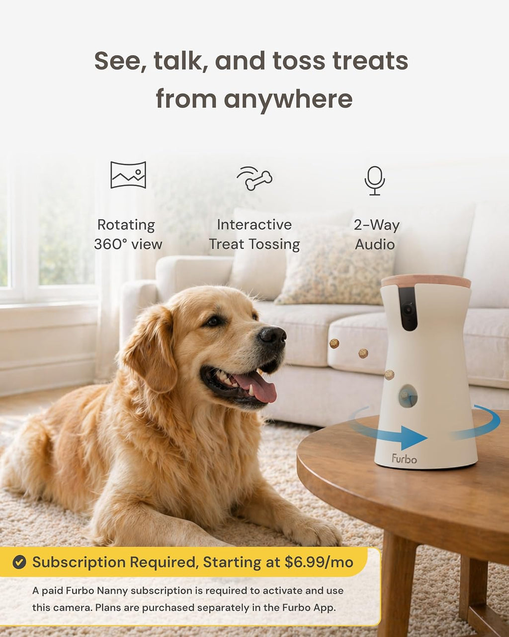 360° Dog Camera [Paid Plan Required to Activate]
