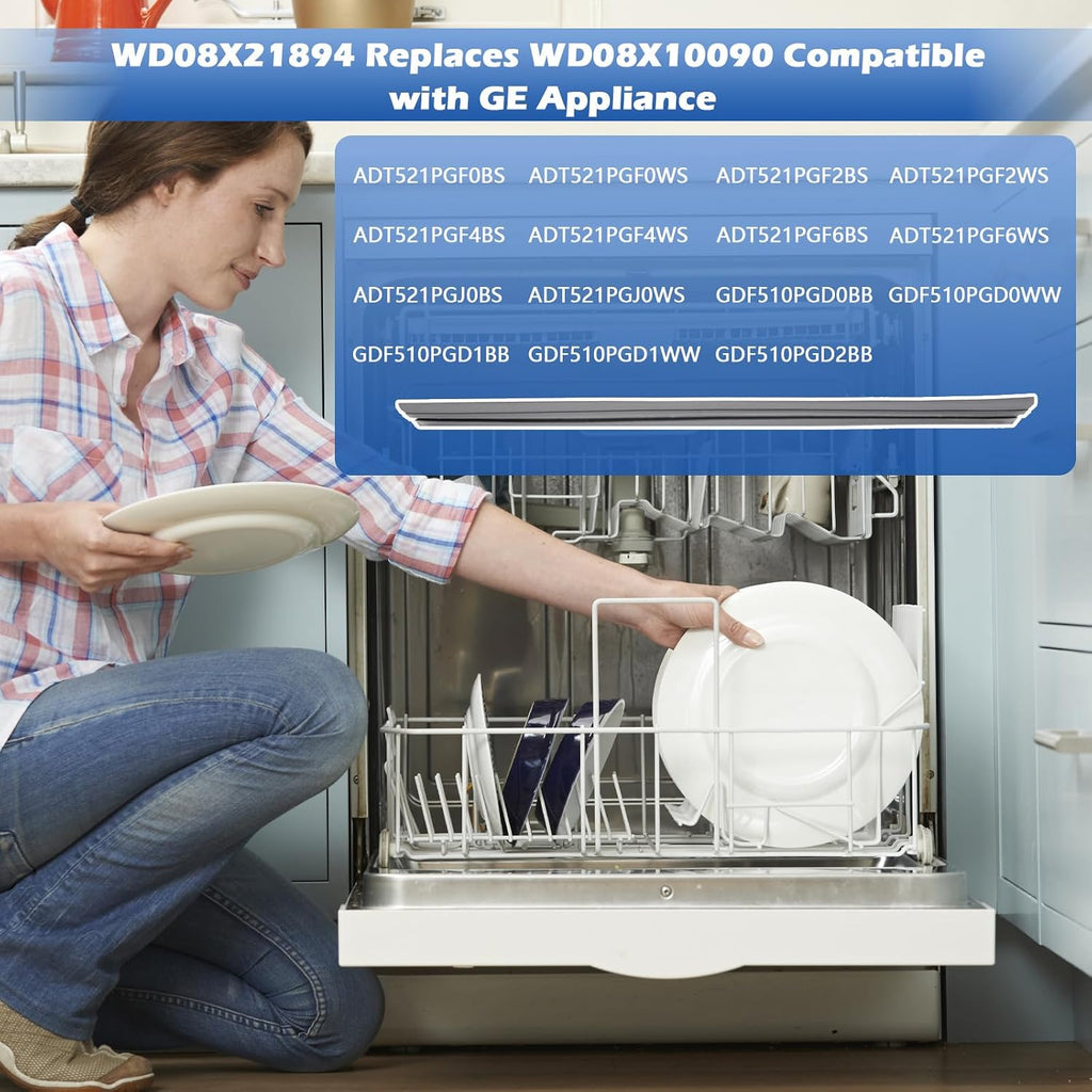 WD08X21894 Dishwasher Door Gasket Replacement for GE, Hotpoint - Replaces WD08X10090, WD08X21894-50PK, AP5980286, PS11700870