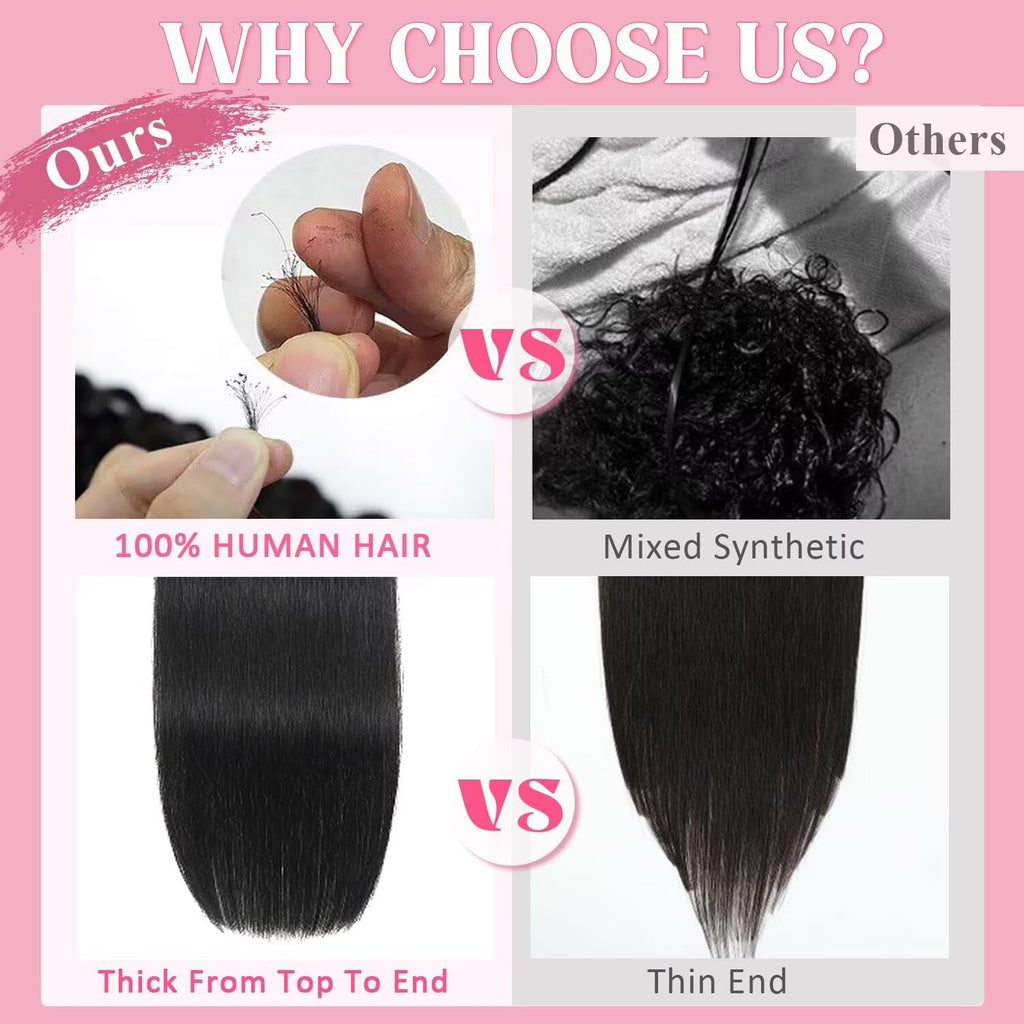 Clip in Hair Extensions Real Human Hair, 100g/3.6oz, Clip in 100% Brazilian Remy Human Hair Extension for Women