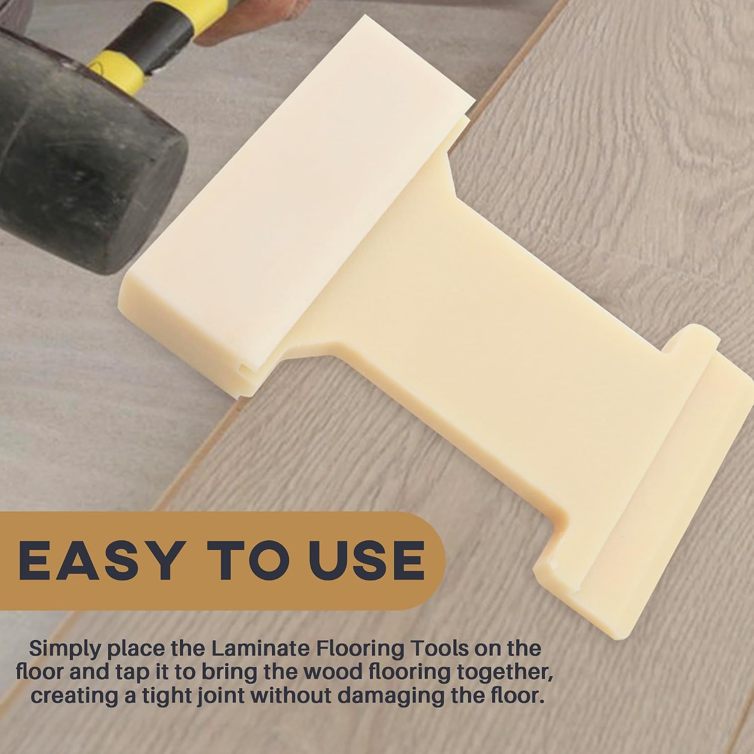 4-in-1 Laminate Flooring Tools - Nylon Tapping Block Kit for Laminate Plank and Wood Flooring Installation, Inclined