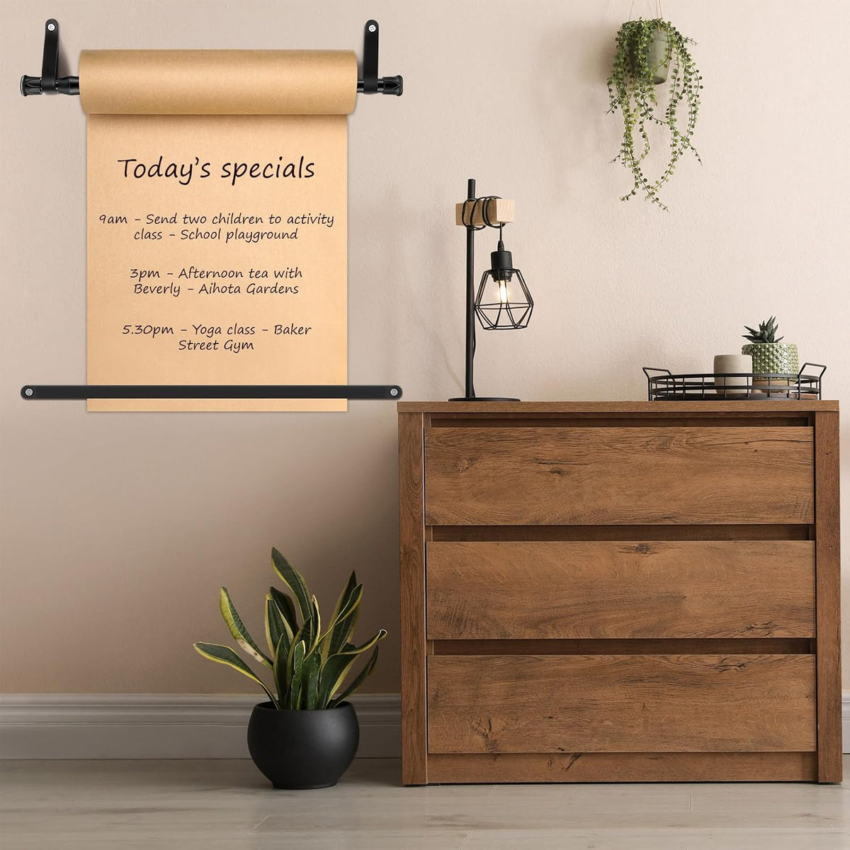 15.5 Inch Butcher Paper Roll Dispenser Wall Mounted, Black