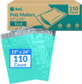 (110 Pcs) Poly Mailers 19x24" | Shipping Bags for Clothing | Teal
