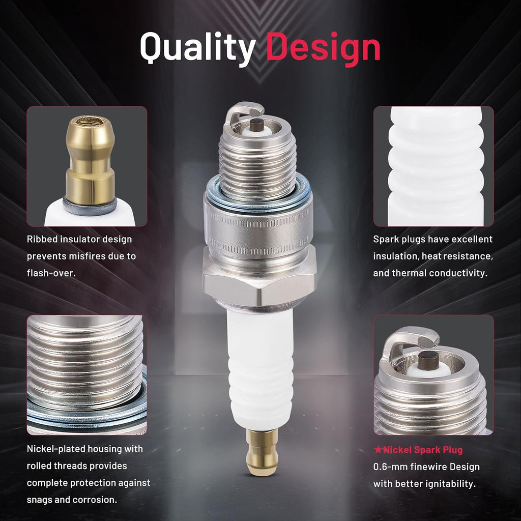 BDFHYK Iridium Spark Plugs Set of 6 Replacement for BR8HS-10 1134