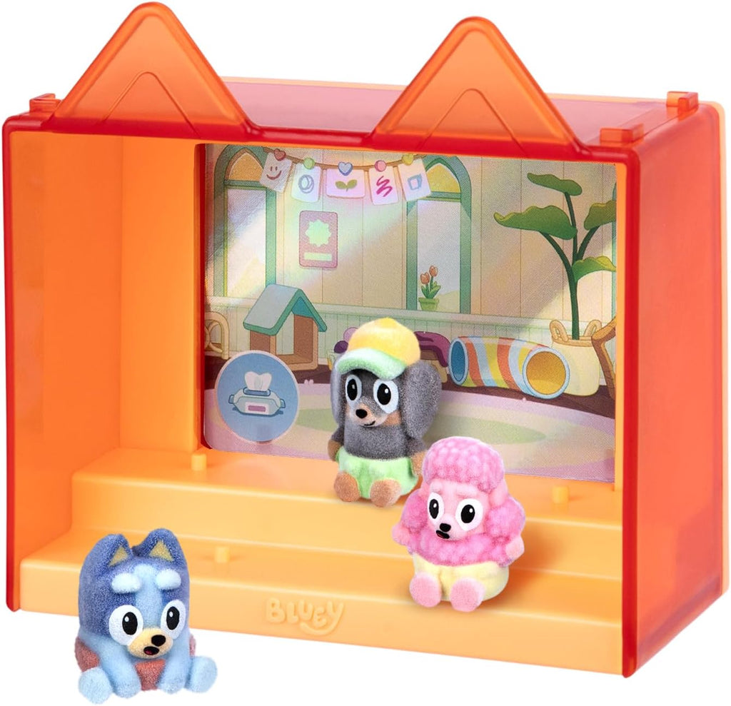 Fuzzies Episode Pack: Baby Race. with 3 Specially Flocked Collectible Mini-Figures (Incl. 1 Exclusive), Display Case