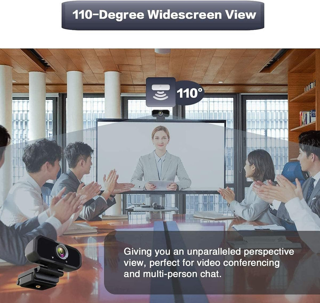 Webcam 1080p HD Computer Switch 2 Camera - Microphone Laptop USB PC Webcam with Tripod Stand, 110 Degree Live