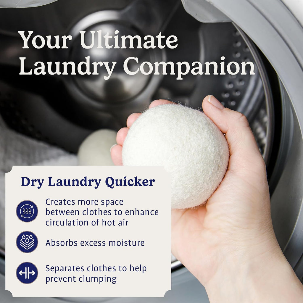 Wool Dryer Balls 12-Pack, Reusable Natural Fabric Softener