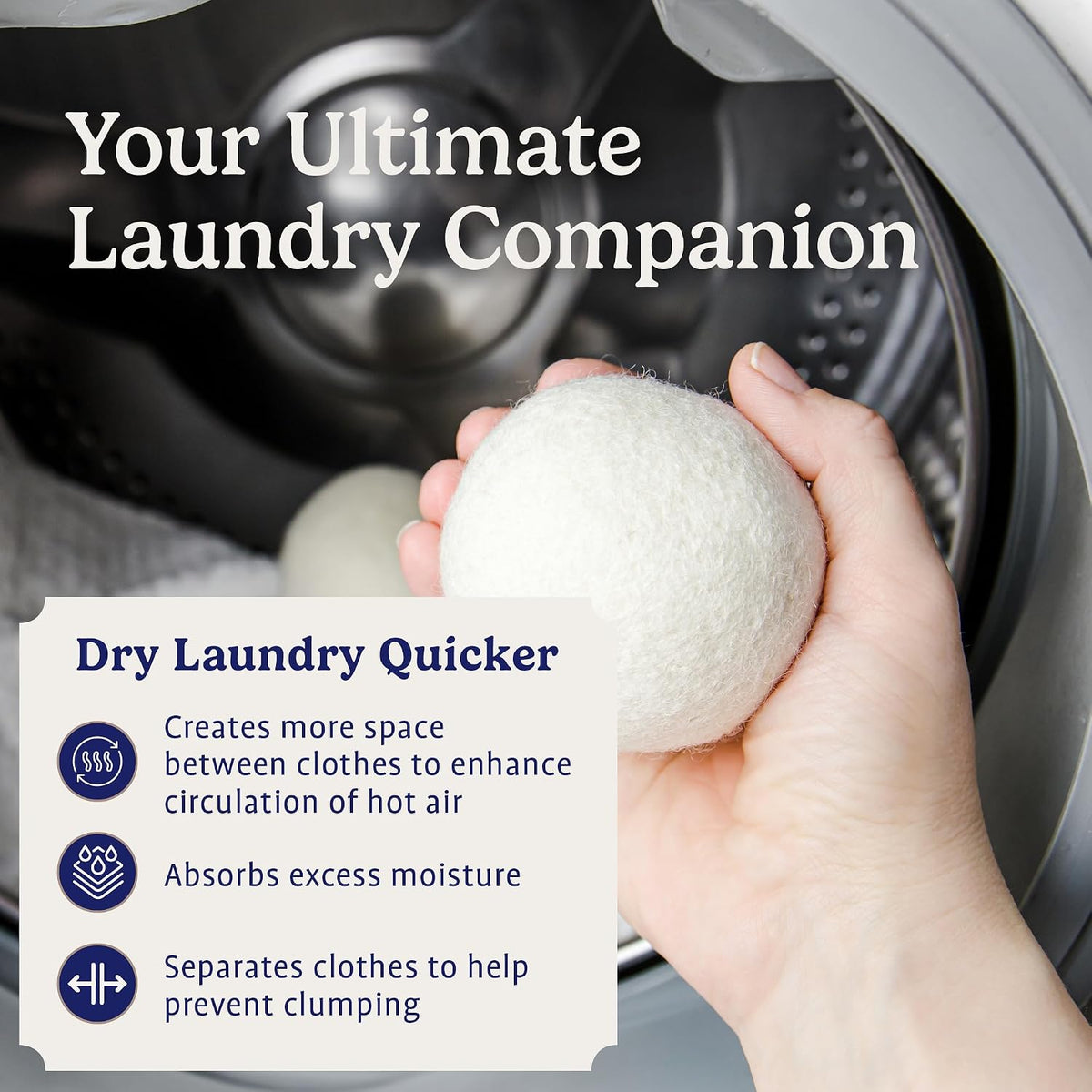 Wool Dryer Balls 4-Pack, Reusable Natural Fabric Softener