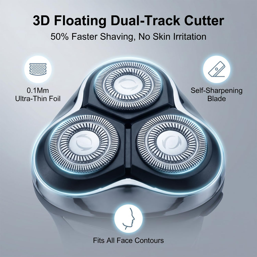 Electric Razor for Men, 2026 Upgraded Electric Shavers for Men, USB-C Rechargeable, Wet & Dry Shaver with Pop-up