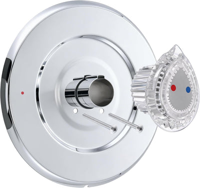 Enhon Tub and Shower Trim Kit, Shower Trim Compatible with Moen Chateau T470 Single Handle Tub/Shower Standard Valve, Escutcheon Screws Tube and Handle(Dot Mark,Chrome)