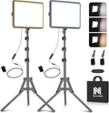 2-Pack Photography Lighting Kit, NiceVeedi 25W LED Video Light Kit, 2900-7000K Dimmable Studio Light with Tripod