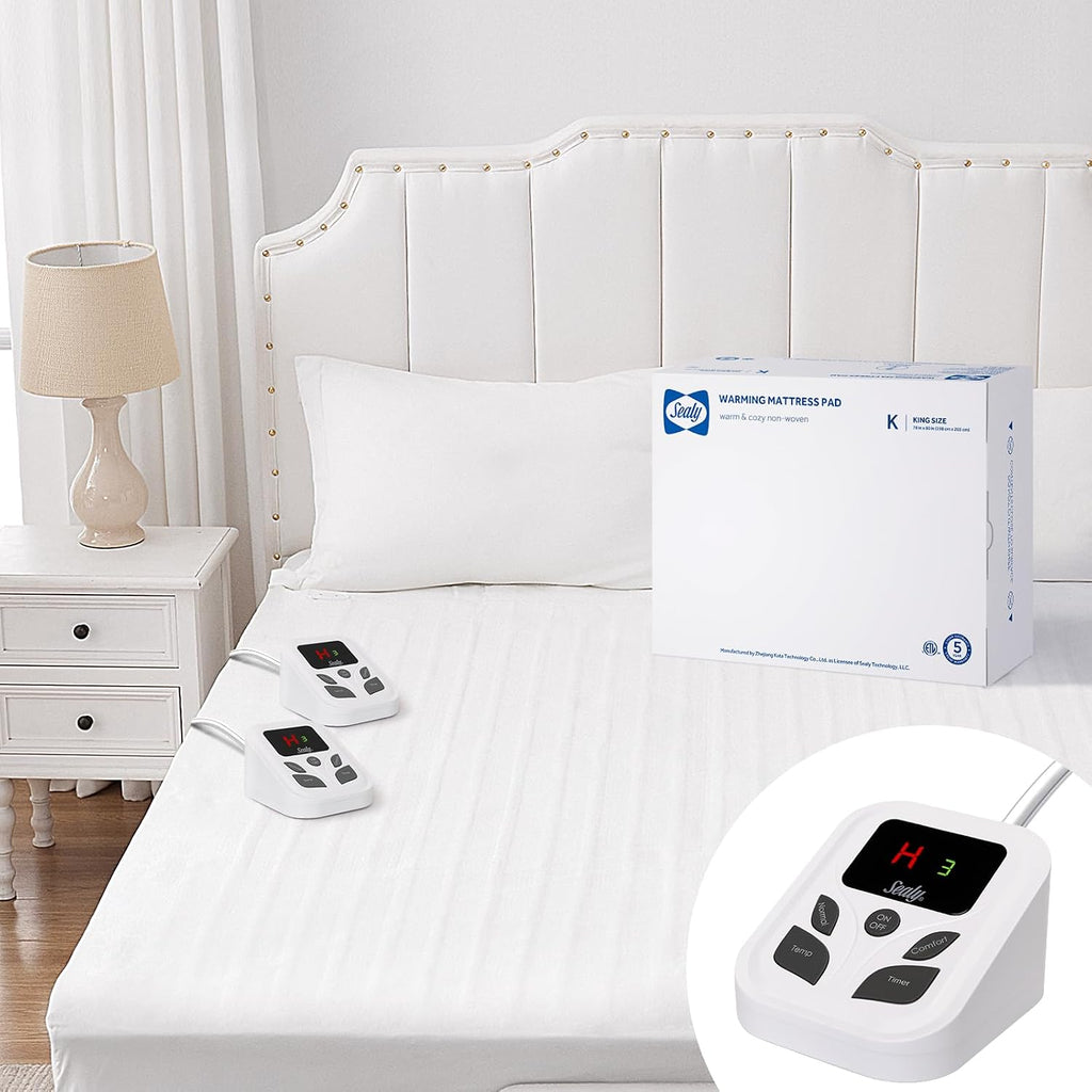 Heated Mattress Pad King Size with Dual Control 10 Heated Settings | with Auto Shut Off 1-9 Hours| Fit Up to 15"-17"