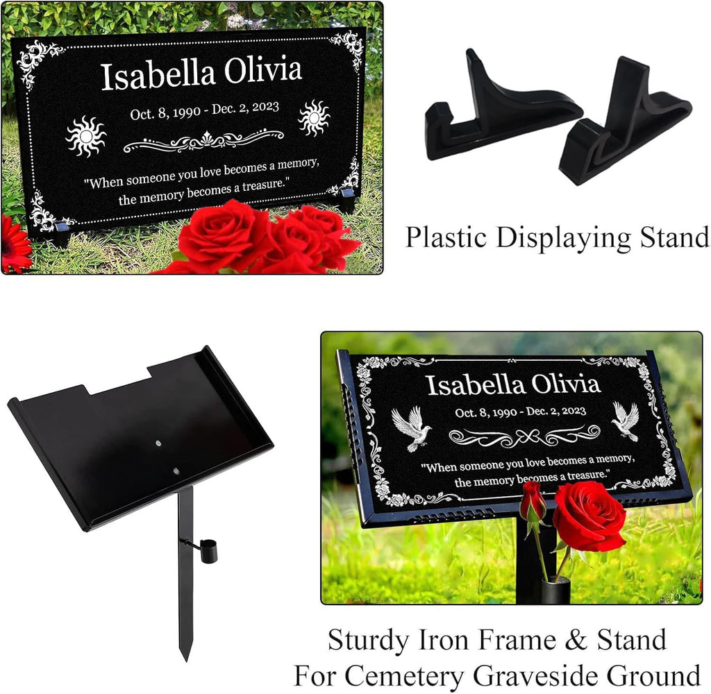 Humans Headstones Grave Markers for Cemetery Memorial 12x6 In Personalized