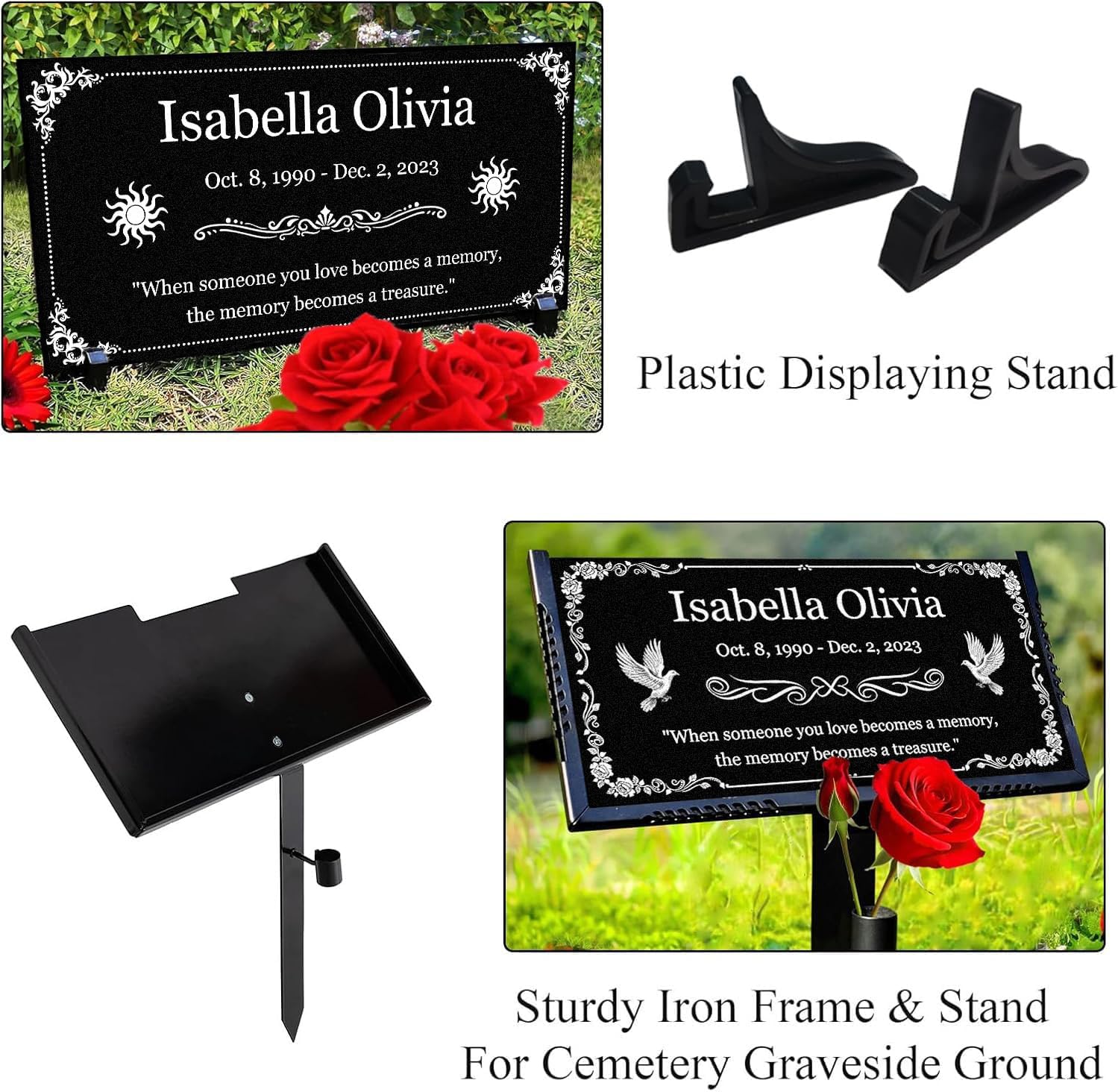 Humans Headstones Grave Markers for Cemetery Memorial 12x6 In Personalized