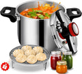 12.68qt Commercial Grade Stainless Steel Pressure Canner Pot, All-Round Multi Safety Protection Design, Extra Large