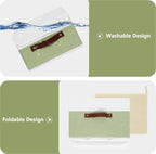 Fabric Storage Box Bins with Lids, Green White, 15"x10"x10"