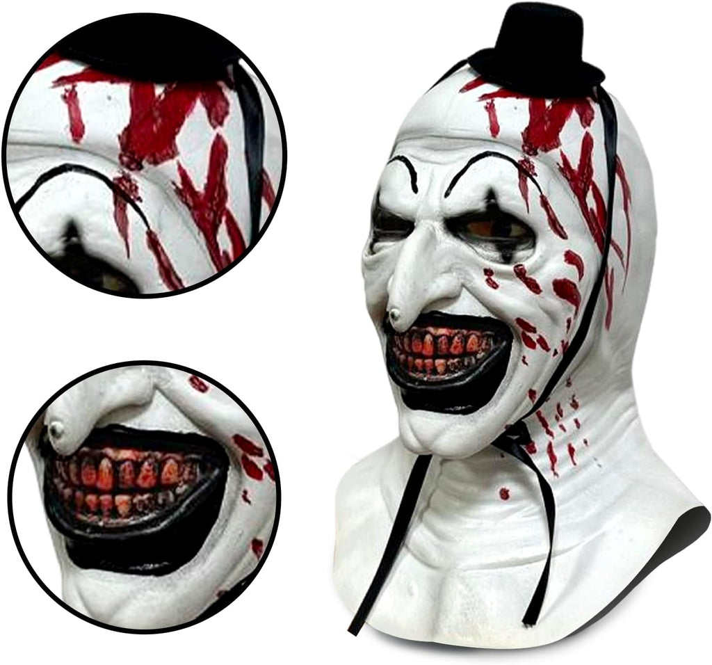 Terrifier Clown Mask Scary Joker Killer Halloween Masks Horror, Adult Scary Killer Clown Joker Halloween Costume