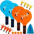 Beach Paddle Ball Set, Badminton Set, Family Games for Kids Adults | Beach Backyard Games with 4 Rackets, Beach Toys