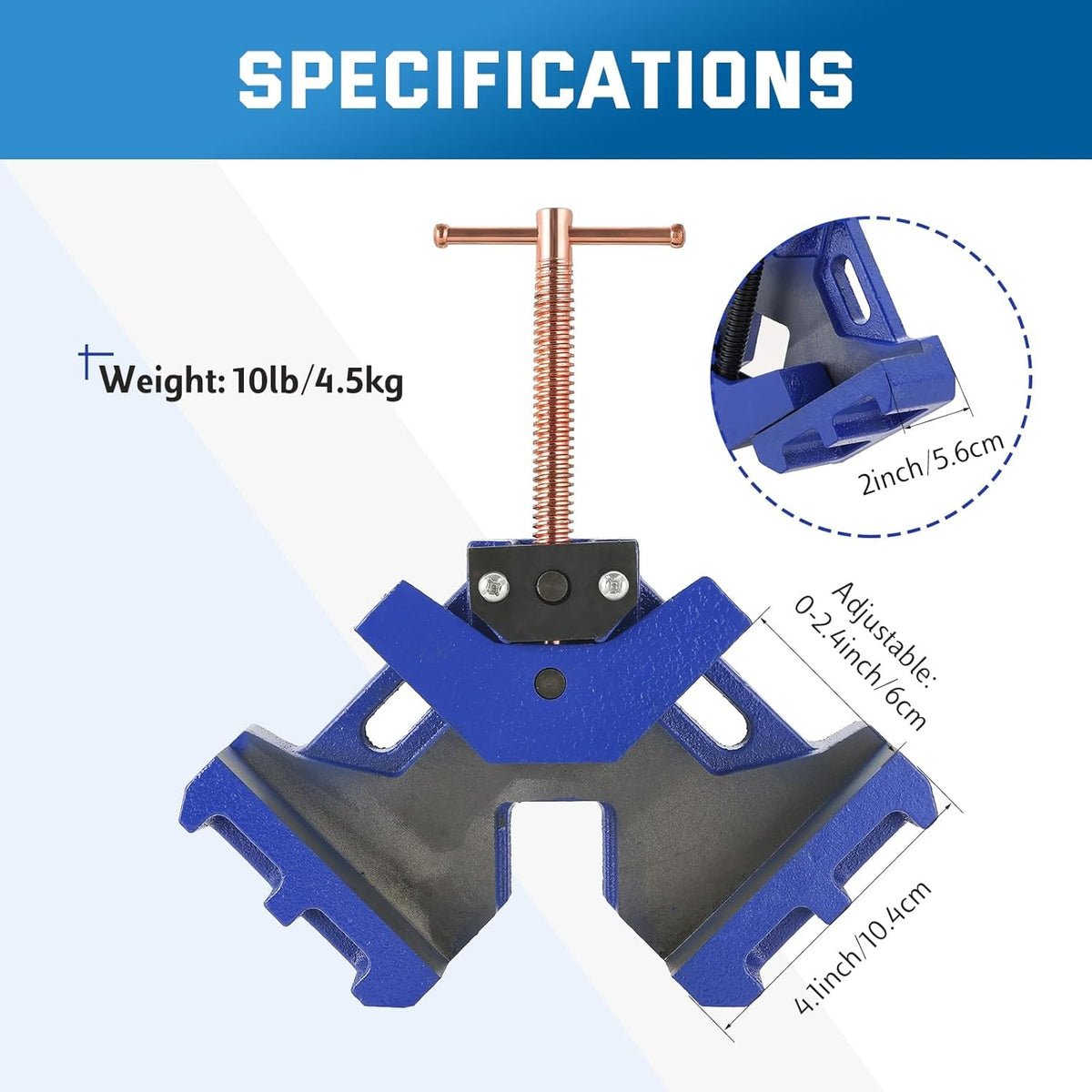 2Pcs Cast Iron Welders Angle Clamp Heavy Duty Two Axis Welding Clamp | Right Angle 90 Degrees Self Centering Jig and