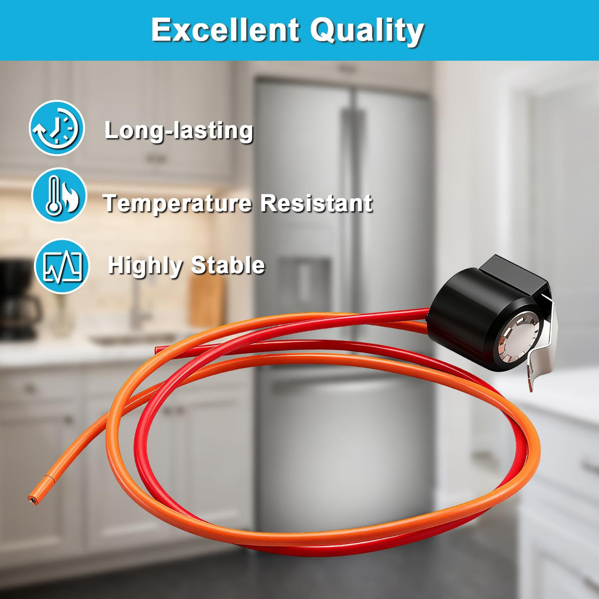 Refrigerator Freezer Defrost Thermostat Compatible with GE Refrigerators Replace#: WR50X10108 WR50X10109 AP5712605 3033062 PS8688283