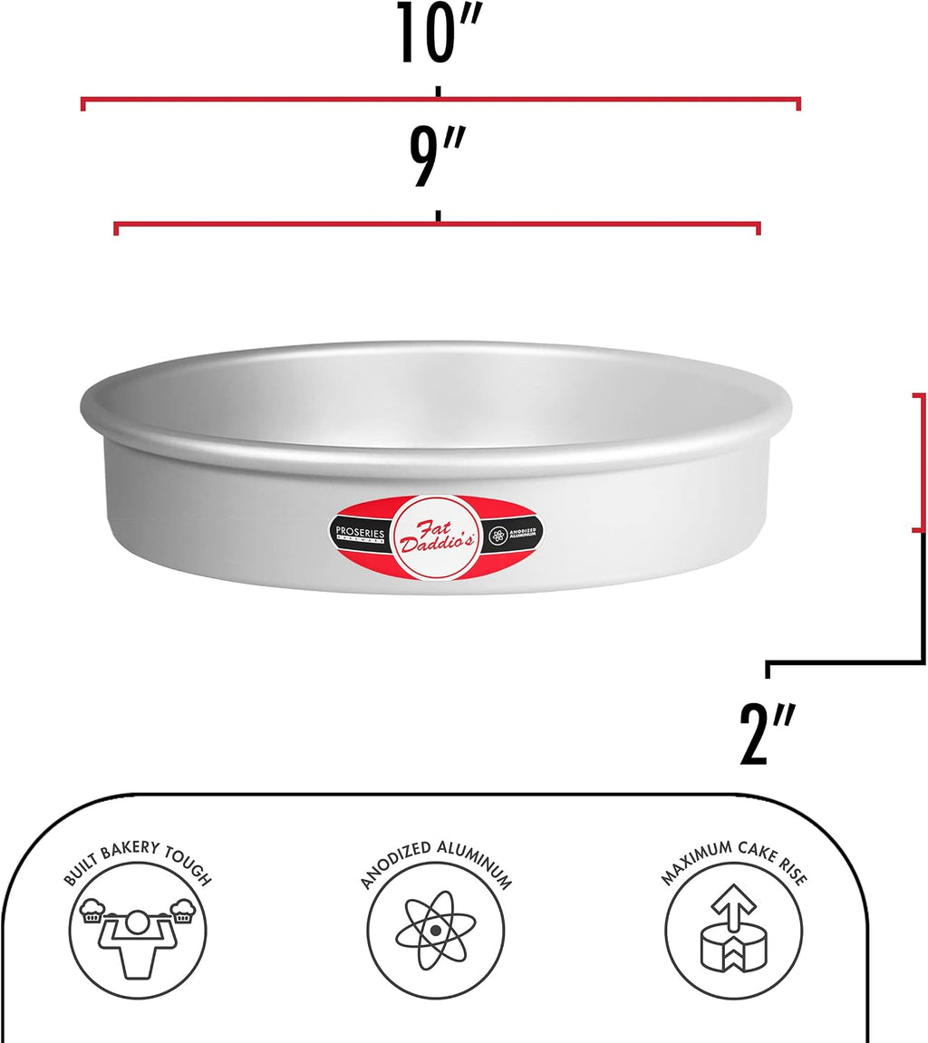 Anodized Aluminum Round Cake Pans, 2 Piece Set, 9 x 2 Inch